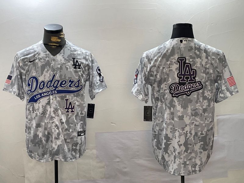 Men Los Angeles Dodgers Blank Camo Joint Name 2024 Nike MLB Jersey style 8->women mlb jersey->Women Jersey